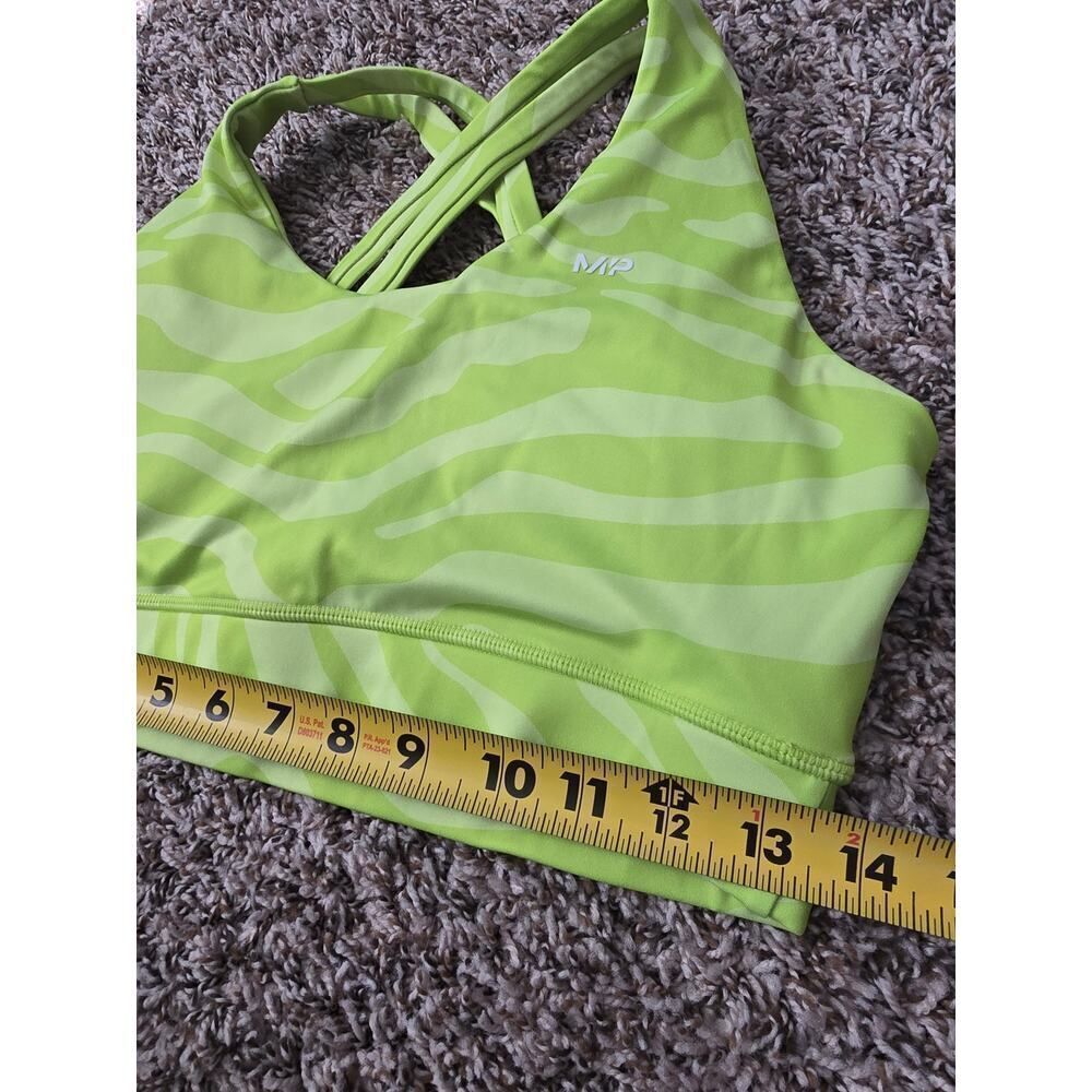 Green Camo Myprotein MP Sports Bra Criss Cross Back Medium Activewear Athletic - Picture 7 of 7